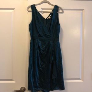 Green silk dress